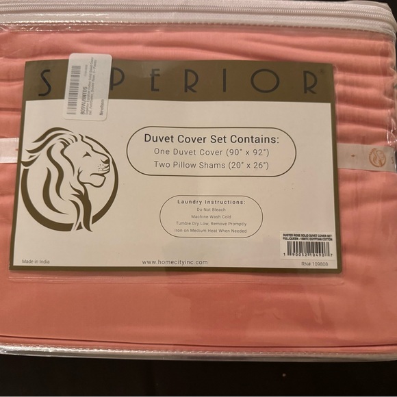 Superior Dusted Rose 1500 thread count EgyptianCotton Duvet Cover Set NWT unopen - Picture 3 of 5